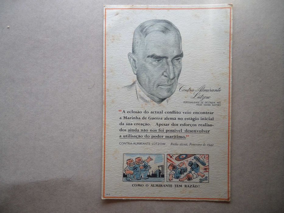 Postal antigo 'Contra Almirante Lutzow''