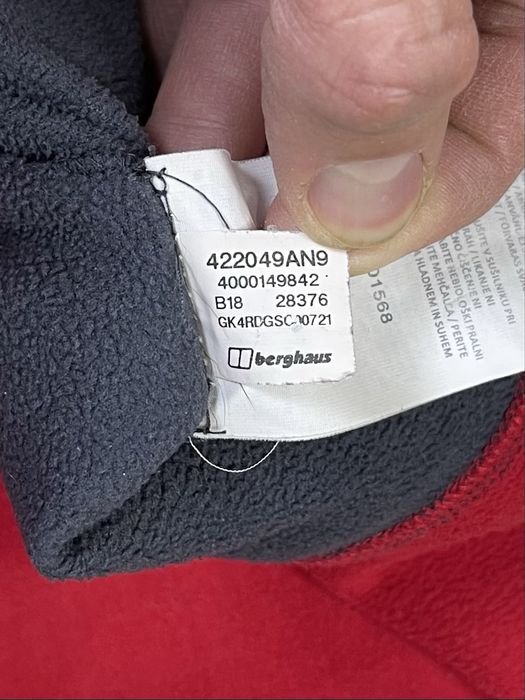 Berghaus кофта толстовка XL размер флисовая красная оригинал