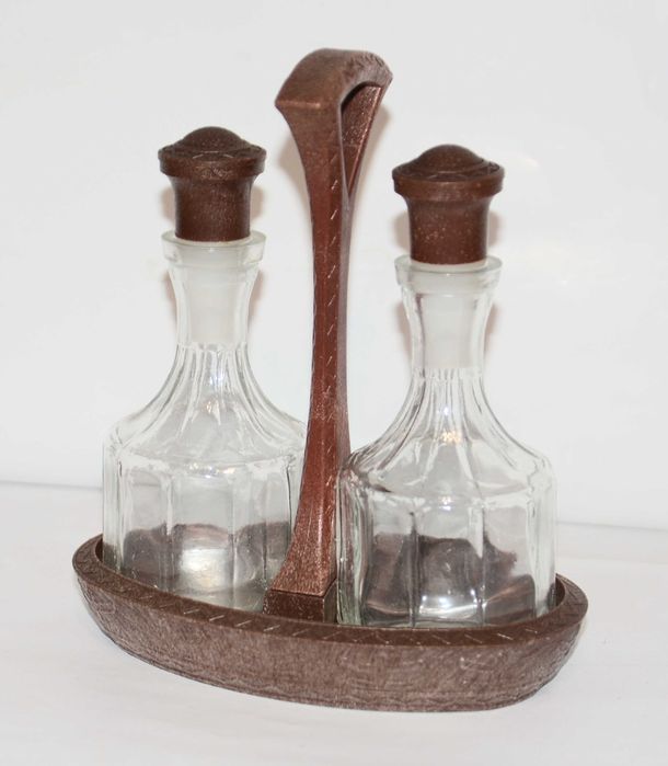 Zestaw Z.CH. Uranium Patera Podstawki Kabaret Stojak i Butelki PRL