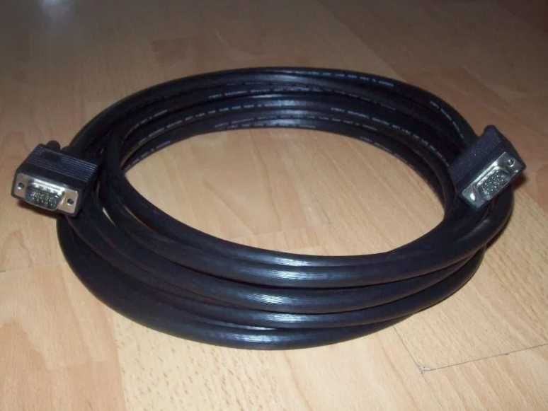 Kabel przewód VGA / SVGA 600cm = 6 m metrów czarny komputer, rzutnik