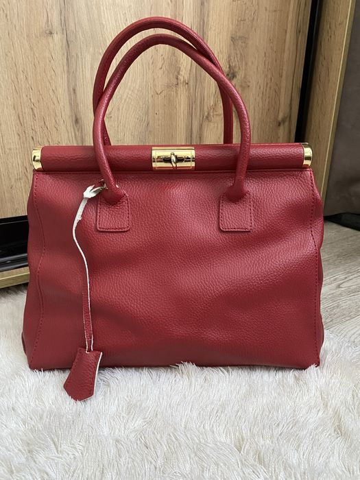 Шкіряна сумка саквояж