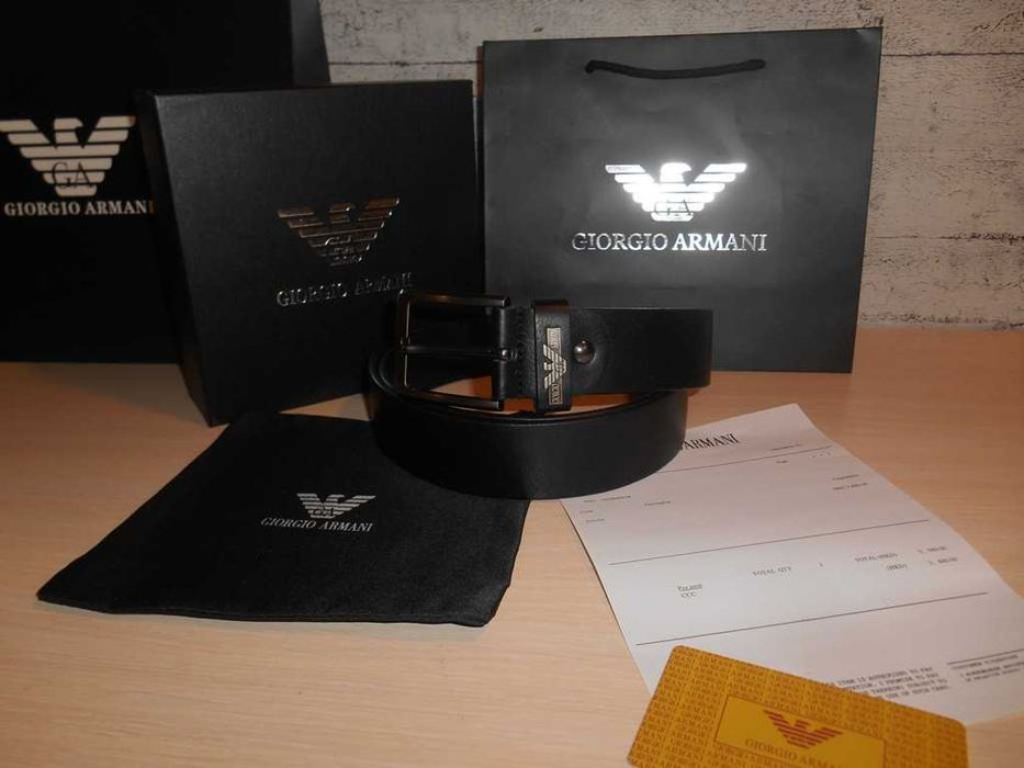 Emporio Armani pasek firmowy, skóra naturalna, Włochy 163