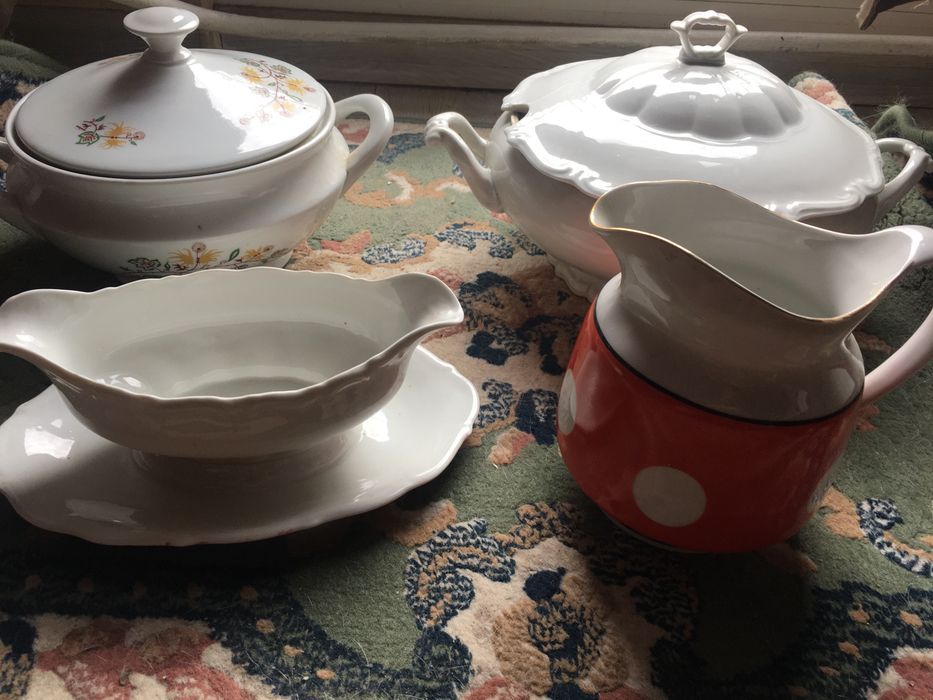 Stara porcelana waza sosjerka kufel itp