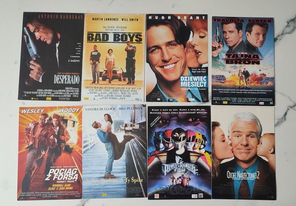 Ulotki filmowe, POCZTOWKI , lata 90 te, rzadkie pozycje