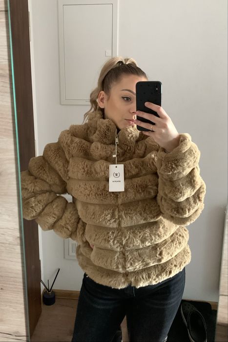 Kurtka futerko jasny brąz (S)