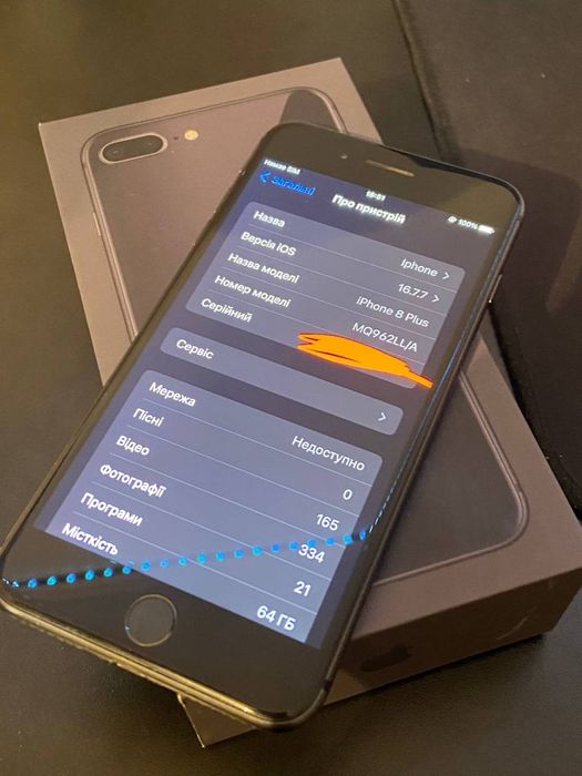 Iphone 8+ 64gb 91% акб