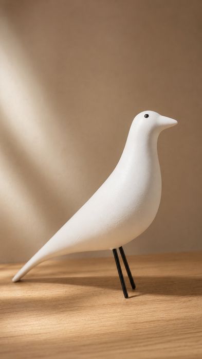 Eames house bird - Matte White - Minimalist Animal, 3D Printed Version Home Decor