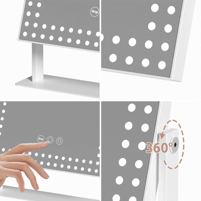 Lusterko do makijażu LED Hollywood Łukowe Nowe 25x30 Nowość Piękne