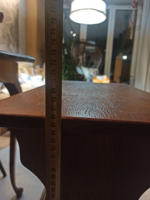 Gazetownik, stolik, drewno, prl