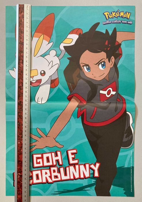 Poster Frente e Verso Pokémon: Charmander + Goh e Scorbunny