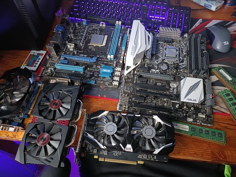 Stare części z komputerów. GTX 1050ti, gtx 950, i5-6600