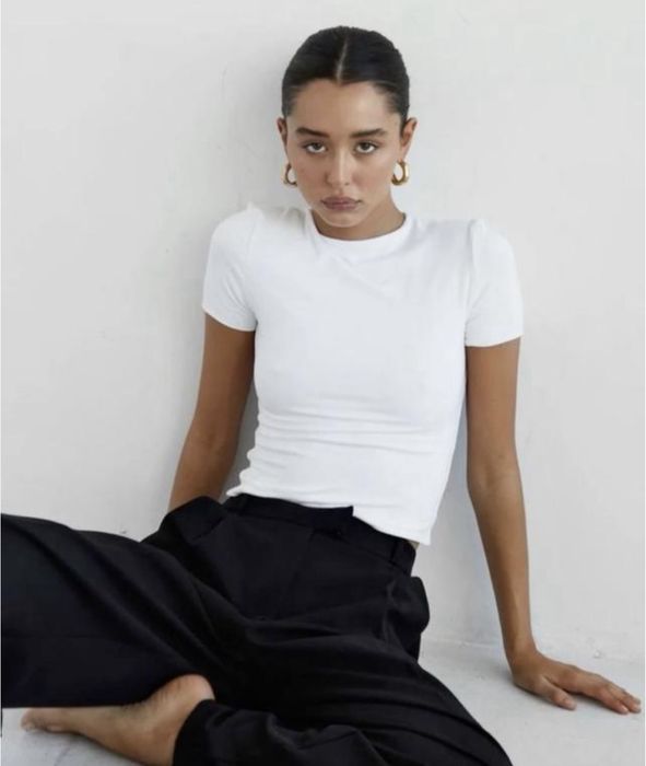 Топ футболка в рубчик