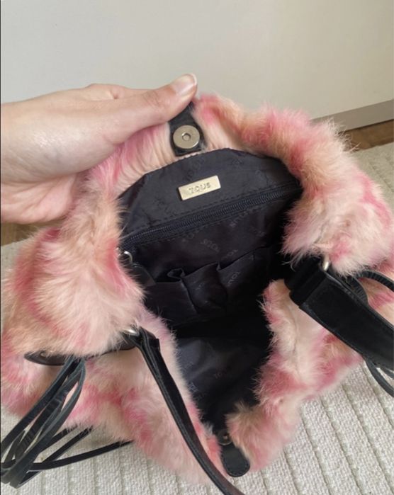 Bolsa Tous de pelo e couro genuíno vintage