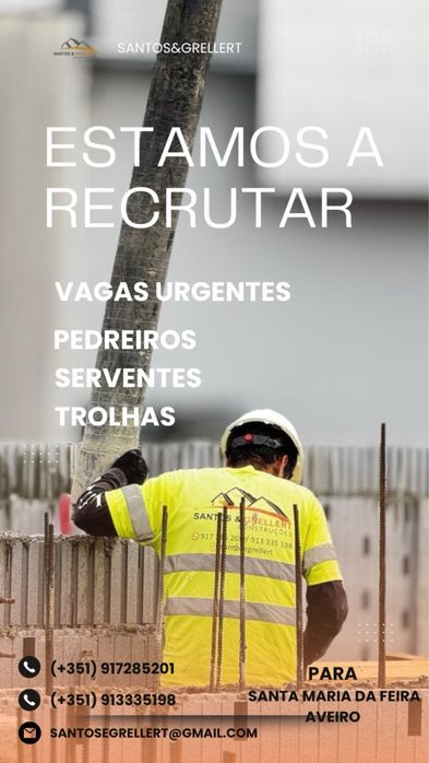 Preciso de Pedreiros e Servente