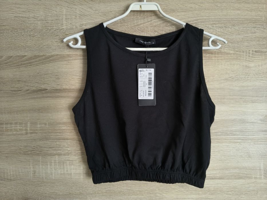 Bawełniany crop top na gumce S-M