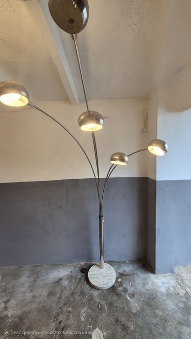 Lampa stojąca 5 ramienna chromowana