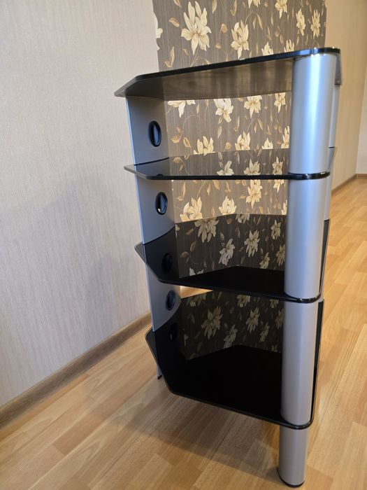 Stolik rtv narożny półki szklane