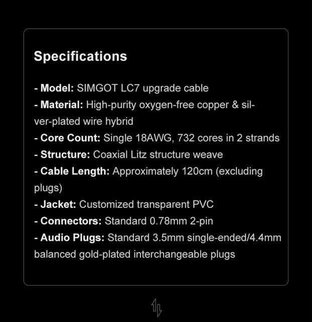 ‼️Simgot LC7 (2Pin 0.78) - сменный Litz кабель для наушников (3.5+4.4)