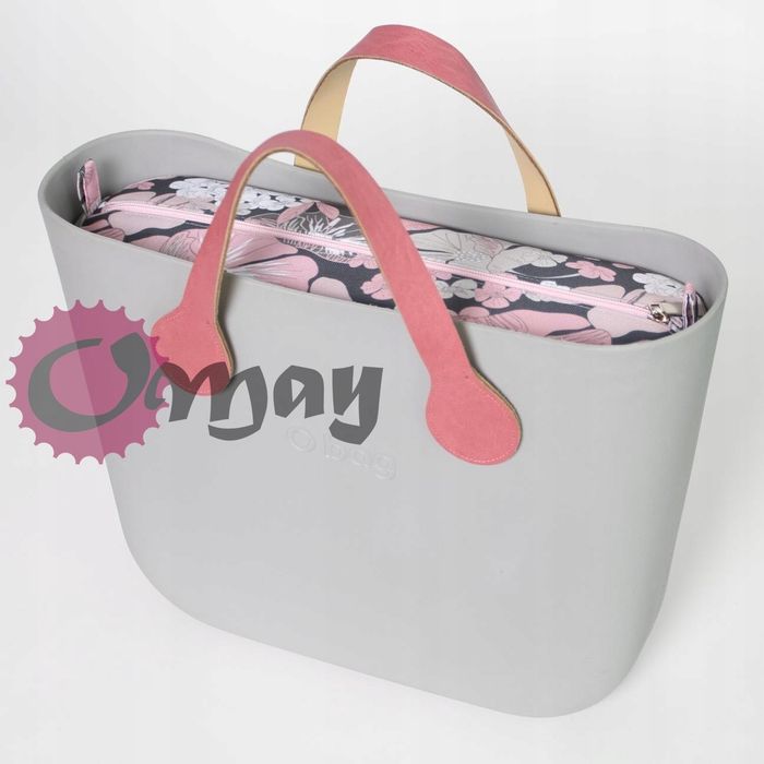 organizer OBAG STANDARD kwiaty pudrowy róż szary wkład OMAY