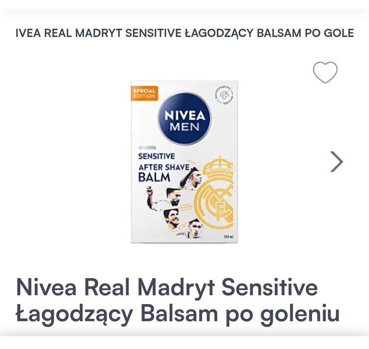 Nivea Real Madryt Sensitive 100 ml 2 szt.