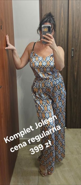 Wzorzysty komplet Joleen koszulka spodnie