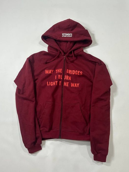 зип худи Vetements  May The Bridges Red hoodie
