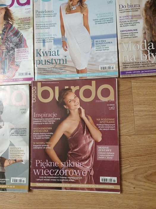 Gazetki Burda z wykrojami rocznik 2010 sztuk 10