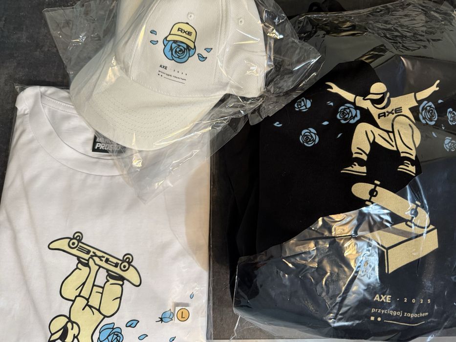 Bluza merch by Prosto , Axe , czarna z kapturem , L , hoodie