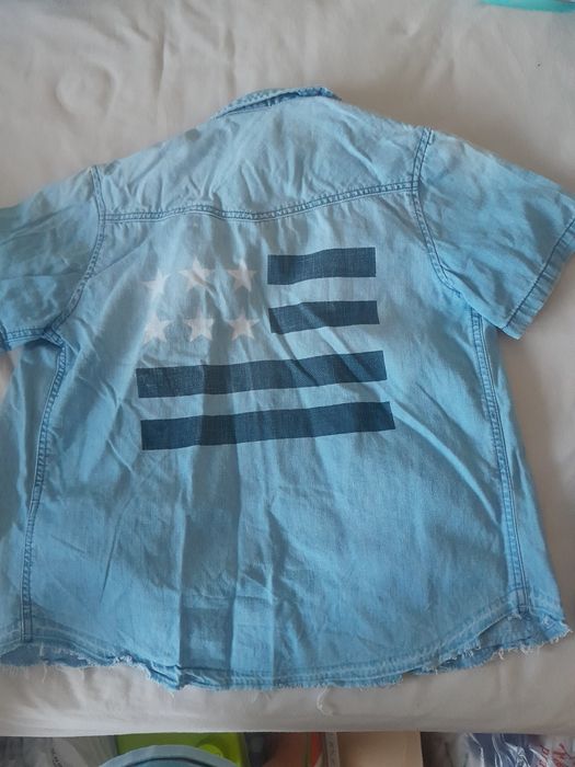 Koszula jeansowa 128 krótki rękaw  h&m