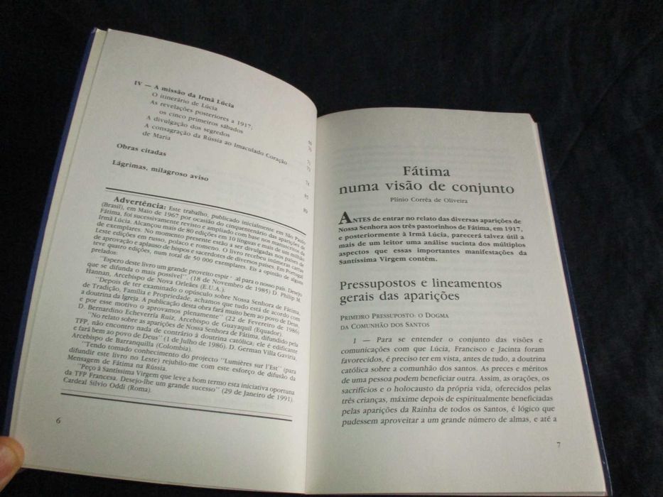 Livro As Aparições e a Mensagem de Fátima nos manuscritos da Irmã Lúcia