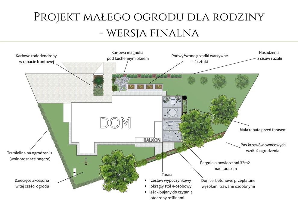 Projekt ogrodu – małe i duże ogrody | wolne terminy - Kraków + online