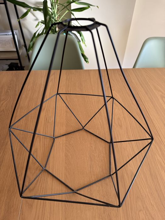 Abajour candeeiro suspenso ferro preto