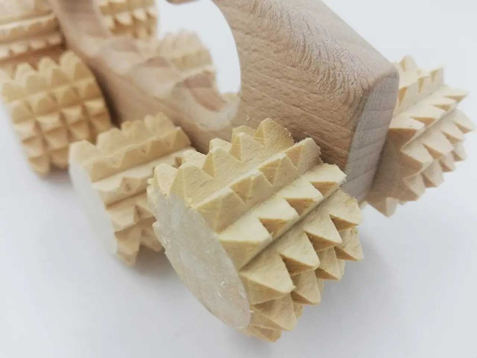 Массажер для тела антицеллюлитный деревянный зубчатый  колючая береза