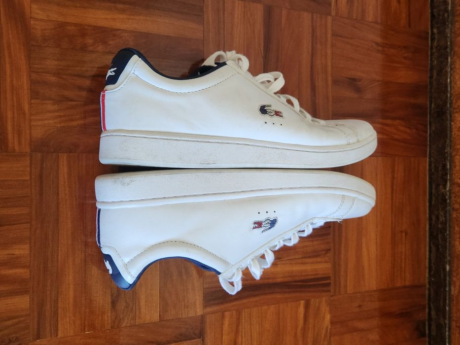 Ténis Lacoste, em pele, branco, tamanho 41