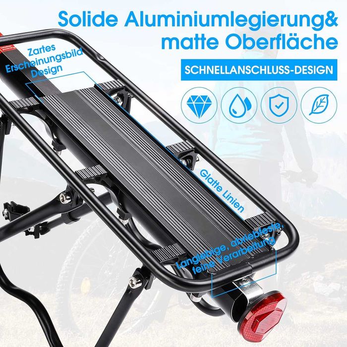 Nowy aluminiowy bagażnik rowerowy / rower / odblask / 50kg !8461!