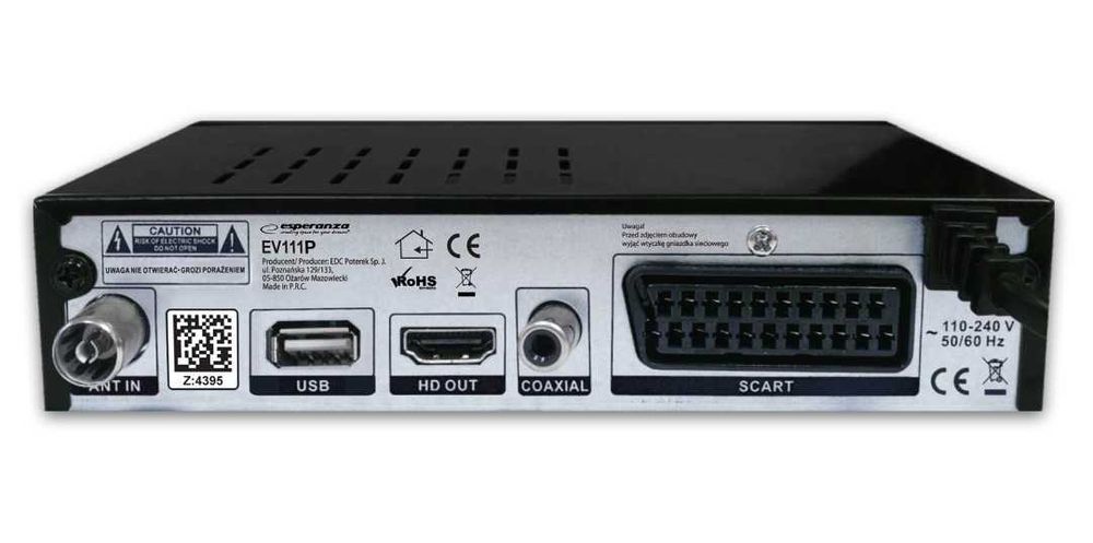 Esperanza Tuner Cyfrowy DVB-T2 H.265/HEVC EV111P