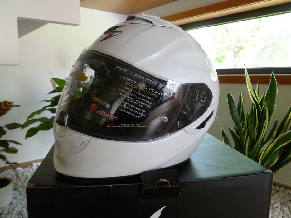 Capacete Integral Scorpion Exo-1400 Evo II Air Branco Pérola