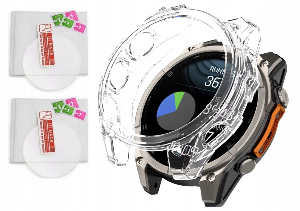 Zestaw Ochronny 2 X Szkło Hartowane 9H + Etui do Garmin Fenix 8 43mm