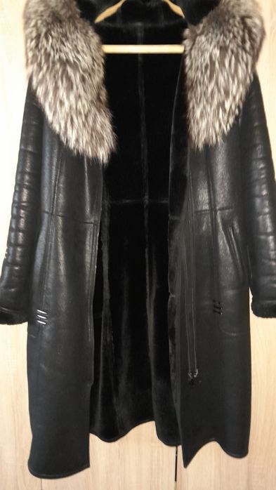 Дублянка з натуральним хутром чорнобурки