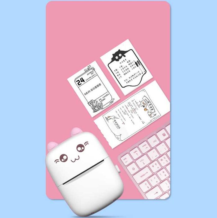 Mini Kot drukarka termiczna do etykiet ściąg z telefonu Bluetooth