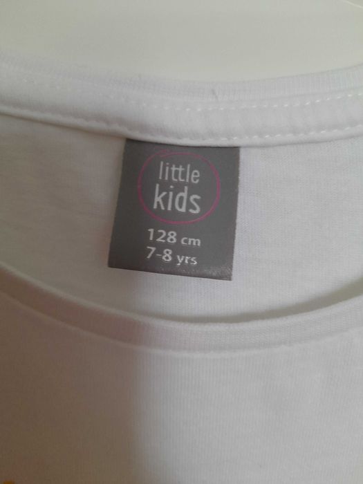 T-shirt biały dziewczęcy r. 128