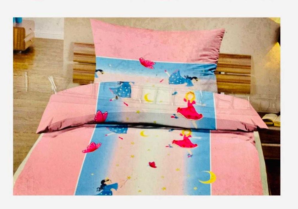 100% Bawełna Komplet Pościel niemowleca do łóżeczka Róż 90x135 cm
