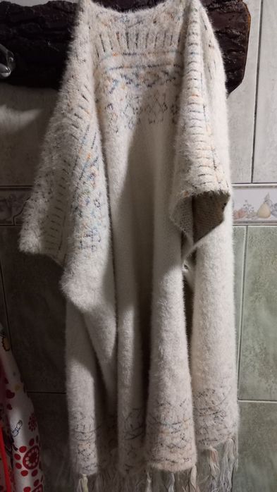 Casaco confortável quentinho aberto e sem mangas, tamanho M