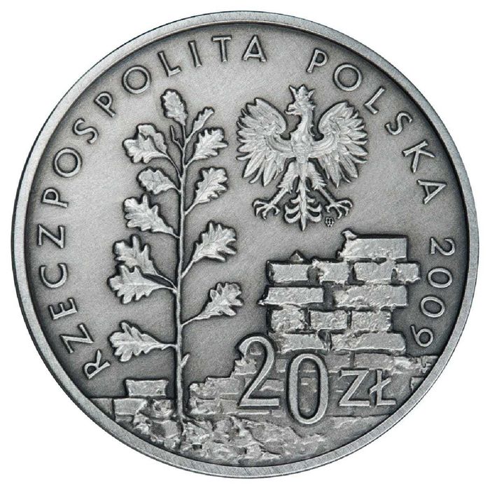 moneta 20 zł Likwidacja getta w Łodzi - 65. rocznica z 2009 r.