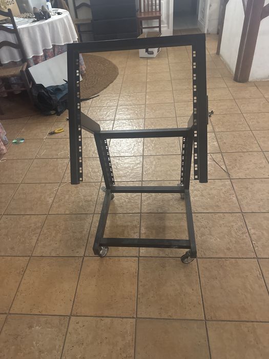 rack de estúdio móvel de 19 polegadas com rodas