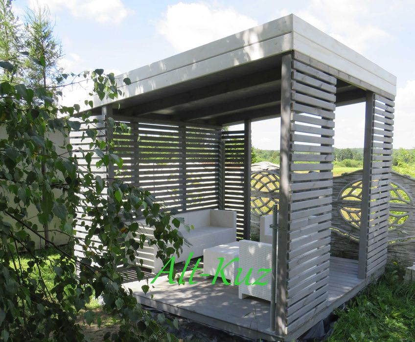 Drewniana Altana Ogrodowa 3x3m, Zadaszenie, Pergola