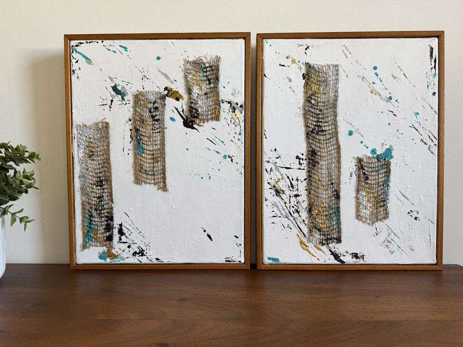 Conjunto de 2 quadros da arte abstrata