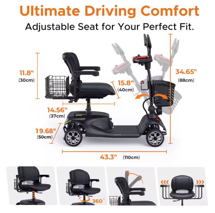 Nova, em caixa! Scooter mobilidade reduzida