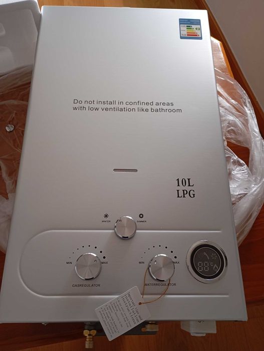 INSTALAÇÃO Esquentador GLP 10L Novíssimo  Automático Gás botija.