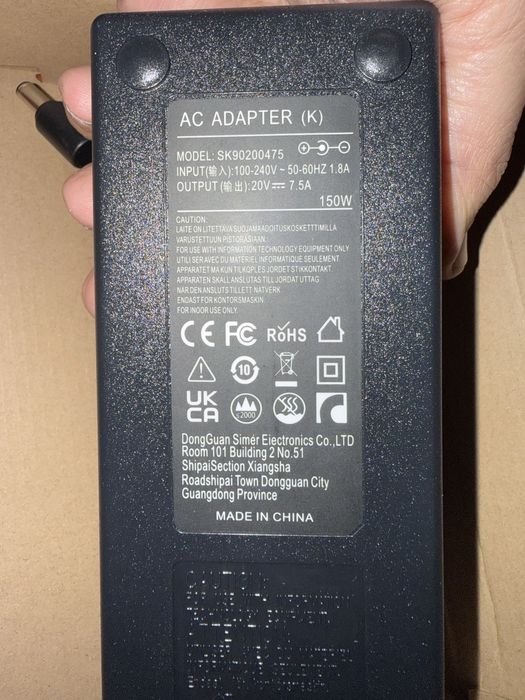 Carregador ASUS TUF 150W novo (marca branca)